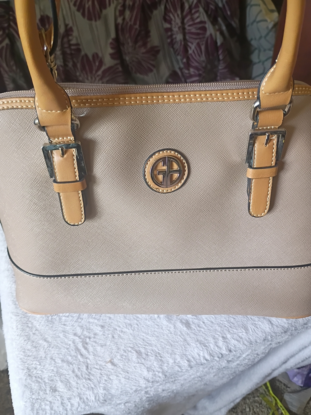 Beige and Tan GB Crossbody/Handbag